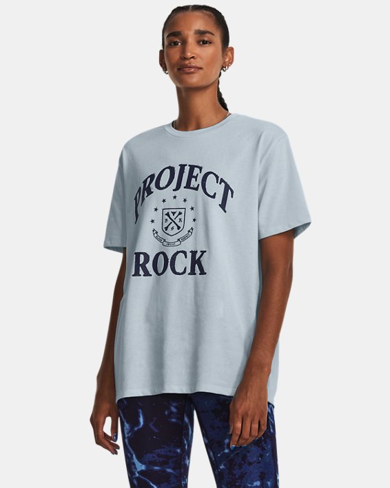 เสื้อยืดมีน้ำหนัก Project Rock Campus สำหรับผู้หญิง in Blue image number 0
